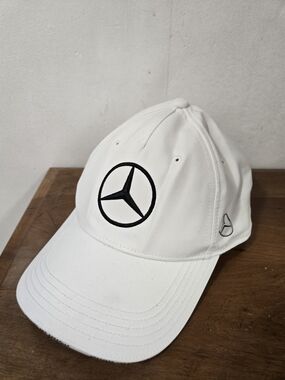 Mercedes-Benz White Embroidered Logo Baseball Cap